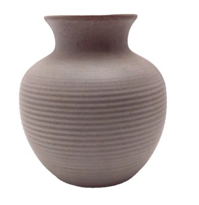 Bückeburg bauchige Keramik Vase 1008 Rillendekor beige ca 15 cm - Bild 1 von 4