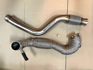 Downpipe A45 AMG CLA45 GLA45 Mercedes Benz Sportauspuff Kat Ersatzrohr W176 - Bild 1 von 2