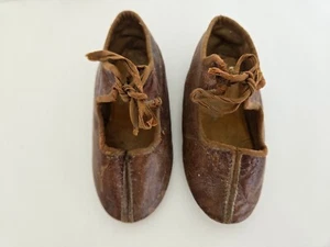 WONDERFUL,ANTIQUE,VINTAGE,DOLL,CHILD'S,SOFT LEATHER SHOES,SLIPPER STYLE, SO NICE - Picture 1 of 16