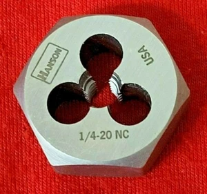 1/4-20 NC X 1" Hex Die Irwin Hanson 6520 ZR Rethreading Carbon Steel USA - Bild 1 von 5