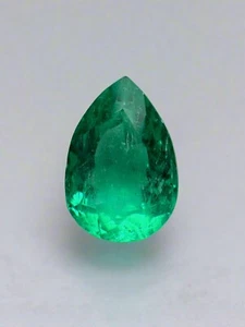 1,80 Karat Grob Muzo Bläulich Grün Natur Lose Kolumbianischer Smaragd-Birnenschliff - Bild 1 von 9