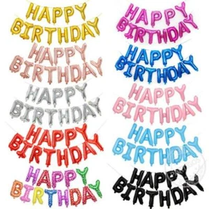 Juego de 13 globos con letras de cumpleaños feliz alfabeto de lámina fiesta de cumpleaños globos Reino Unido - Imagen 1 de 256