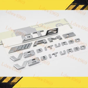 Pegatina emblema insignias maletero cromo AMG GTS + V8Biturbo para C190 R190 cupé GT S/ - Imagen 1 de 5