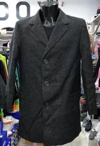 HENLIM CAPPOTTO IN LANA usato Uomo Man Nero Tg 48 PGS929PI - Picture 1 of 7