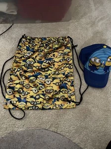 Despicable ME Universal Studios Parks Drawstring Bag 13x16", Minions Kids Cap - Picture 1 of 8