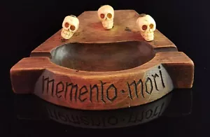 Rare antique Memento Mori carved bone skull ashtray, tobacciana - Picture 1 of 12