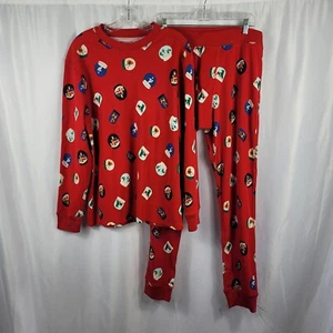 Men's Red Christmas Snow Globe Pajama Size Large Two-Piece Set Long Sleeve NWT - Picture 1 of 10