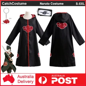 Anime Naruto Akatsuki Uchiha Sasuke Cosplay Costume Robe Cloak Headband Keyring - Picture 1 of 10