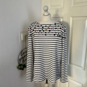 Top Barbour UK 18 Hawkins stampa animalier bianco e nero a righe maniche lunghe - Foto 1 di 15