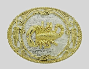 Scorpion Belt Buckle New Men Women Gold Silver Metal Zodiac Western Cowboy Rodeo - Picture 1 of 10