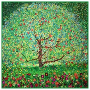 Gustav Klimt Apple Tree Counted Cross Stitch Pattern - Picture 1 of 9