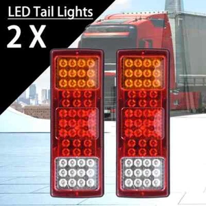 2X 48 LED Tail Lights Trailer Ute Caravan Truck Stop Indicator rear LAMP 12-24V - Picture 1 of 2