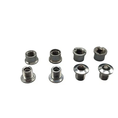 Conjunto de 4 parafusos de corrente FSA 1 velocidade anel de corrente de prata anel de proteção de corrente NOVO - Imagem 1 de 3