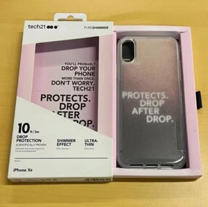 Official Genuine Tech21 (iPhone XR) Case Pure Shimmer Tough Shockproof Cover - Picture 1 of 11