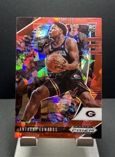 Anthony Edwards 2020-21 Panini Prizm Draft Picks RC Red Cracked Ice Prizm No.1