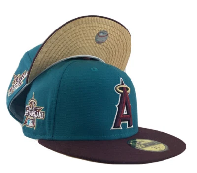 LOS ANGELES ANGELS 2010 ALL STAR GAME METALLIC GOLD BRIM NEW ERA FITTED HAT - Image 1 of 4