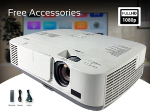 3000 Lumens 3LCD Projector for Home Entertainment built-in Speakers Full HD HDMI - Picture 1 of 9