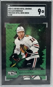 2020-21 Alex DeBrincat Metal Universe Precious Metal Gems PMG Green /10 SGC 9 - Picture 1 of 2