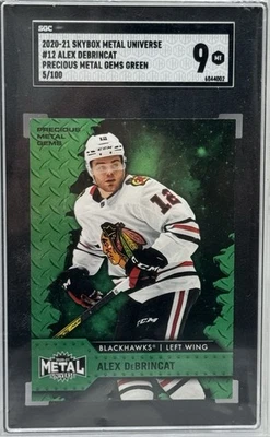 2020-21 Alex DeBrincat Metal Universe Precious Metal Gems PMG Green /10 SGC 9 - Image 1 of 2