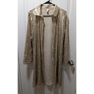 Cato Staubmantel Gold Pailletten Langarm Gr. M Show Stopper Cocktail - Bild 1 von 10