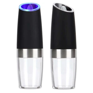 Gravity Electric Pepper Salt Grinder Set with LED Light Stainless Steel , 1 pack - Picture 1 of 12