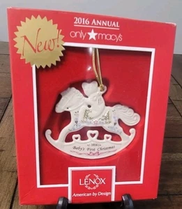 Lenox 2016 Baby's First Christmas Rocking Horse Ornament with Box - Picture 1 of 6