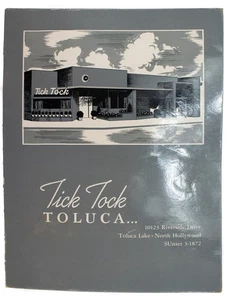 1948 Tick Tock Restaurant Speisekarte mit Einsatz - Toluca Lake, Los Angeles, Kalifornien - Bild 1 von 7