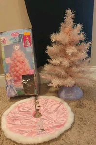 Rare Vintage Barbie Of Swan Lake Christmas Tree 24" Pink Tree & Stand & Skirt - Bild 1 von 14