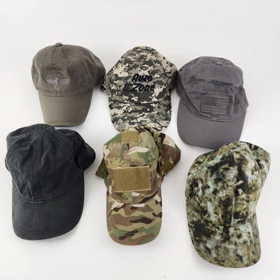 Lot Of 6 Camo Military Hats Tactical Strap Back Cap - Imagem 1 de 4