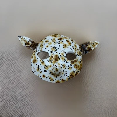 Handmade Ceramic Mask Wall Art Spotted Glaze Abstract Pottery Folk Art Sculpture - Image 1 of 4