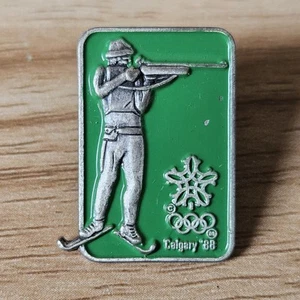 Calgary 1988 Biathlon Olympic Pin Badge Winter Shooting Canada - Picture 1 of 14