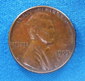 Lincoln 1955-P 1c EF llanta tonificada Ding - Imagen 1 de 4