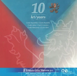 Tschechien KMS Kursmünzensatz 2003 10 Jahre Unabhängigkeit - Bild 1 von 1