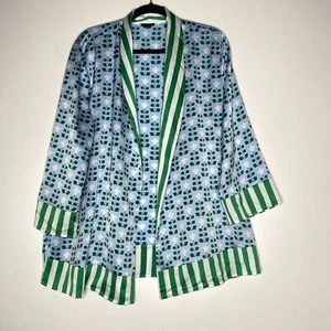 Ann Taylor 2024 Floral Tile Kimono Satin Strickjacke Damen Größe Large - Bild 1 von 9