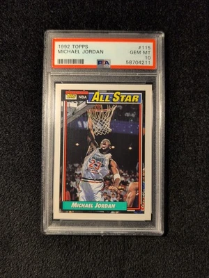 Topps All-Star #115 1992 Michael Jordan gema como nuevo PSA 10 Foto 1 de 3