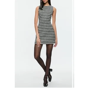Alice + Olivia Clyde Houndstooth Tweed Sheath Dress NWT - Picture 1 of 6