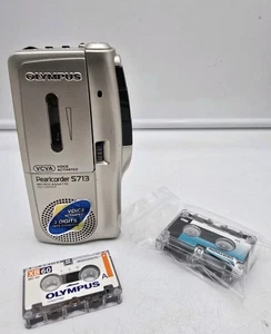 Olympus Pearlcorder S713 Handheld Microcasette Recorder VCVA WORKS TESTED - Picture 1 of 7