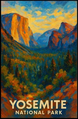 Yosemite National Park Poster Wall Art Print 18x24 Inches - Image 1 of 4