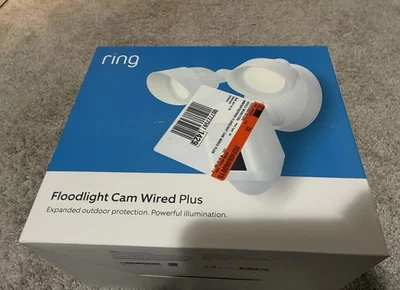 Ring Floodlight Cam Wired Plus Camera White Outdoor Secuirty NEW In Box - Image 1 of 4