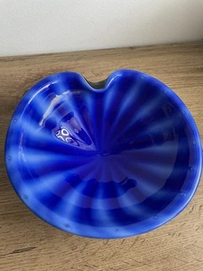 Vintage Murano blau Wirbel Kunst Glas Schale evtl. Alfredo Barbini - Bild 1 von 7
