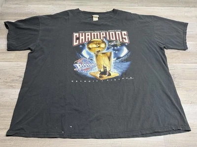 Camiseta De Colección Y2K 2004 Detroit Pistons Campeones de la NBA Talla 2XL Negra Desteñida por el Sol Foto 1 de 4