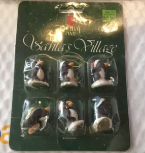 Holiday Time Santa’s Village Set of 6 Mini Penguins in Various Poses - Picture 1 of 4
