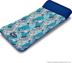 Pool Float Lounge Inflatable Extra Large Aqua Oversized Fabric-Covered Adult - Picture 1 of 6