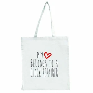My Heart Belongs à Une Horloge Réparateur - Grand Fourre-Tout Shopping Sac - Foto 1 di 1