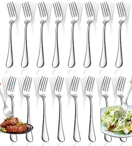 16 Pcs Dinner Forks Top Food Grade Stainless Steel Forks Silverware Set 8 Inch F - Picture 1 of 7