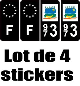 4 Autocollants 2 paires Stickers style Auto Plaque Black Edition noir F+ 973 - Picture 1 of 1