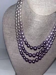 Vintage Joan Rivers Kunstglas/Perlenkette Lila-Töne 20" Lot R - Bild 1 von 5