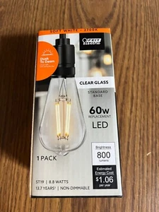 Feit Electric 60-Watt Equivalent ST19 Straight Filament Dusk to Dawn Clear Glass - Picture 1 of 3