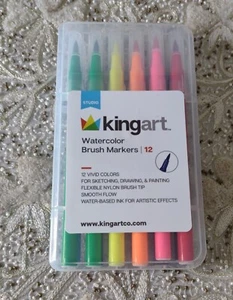 Kingart Studio Watercolor Brush Markers Set 12 Vivid Colors Artistic Effects.CMS - Picture 1 of 6