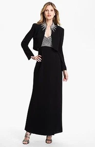NUEVO SIN ETIQUETAS Daymor Couture Elegante Vestido Embellecido Negro con Bolero Talla 18 - Imagen 1 de 3